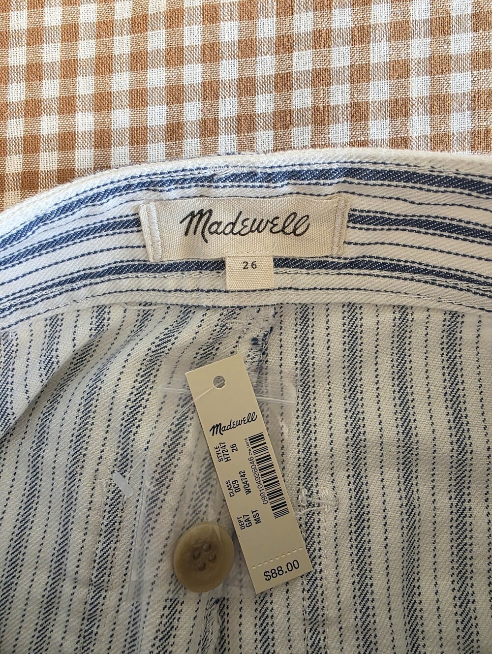NEW Madewell Wide Leg Striped Jeans 26 - Picture 7 of 8